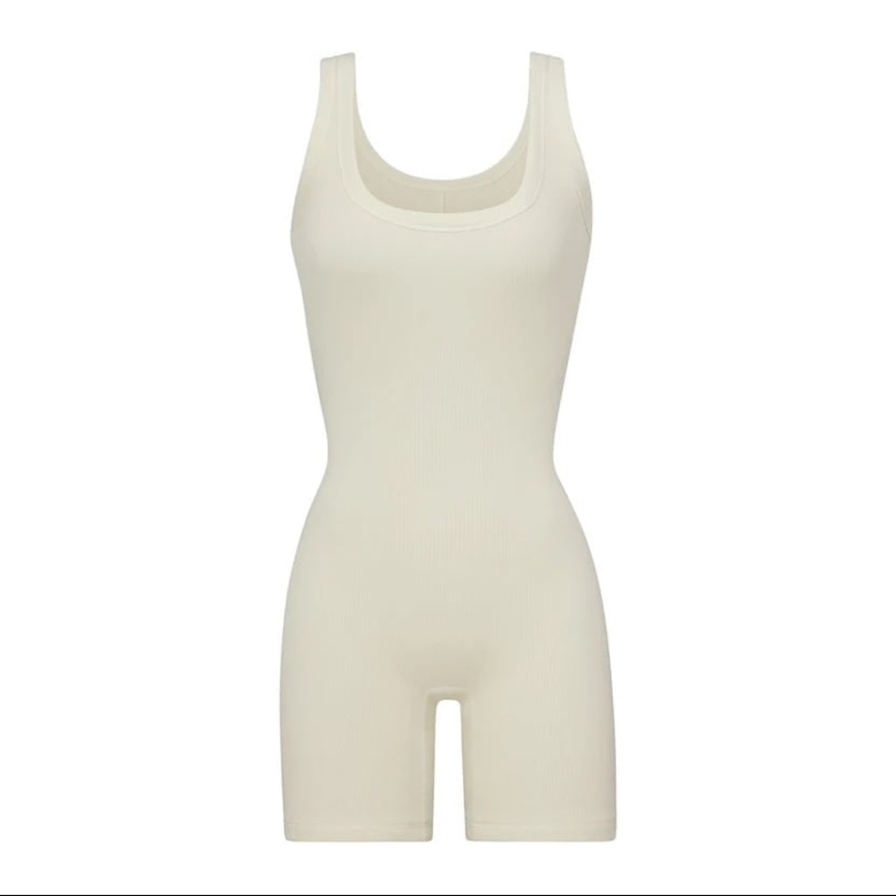 SKIMS Cream Ribbed Jumpsuit